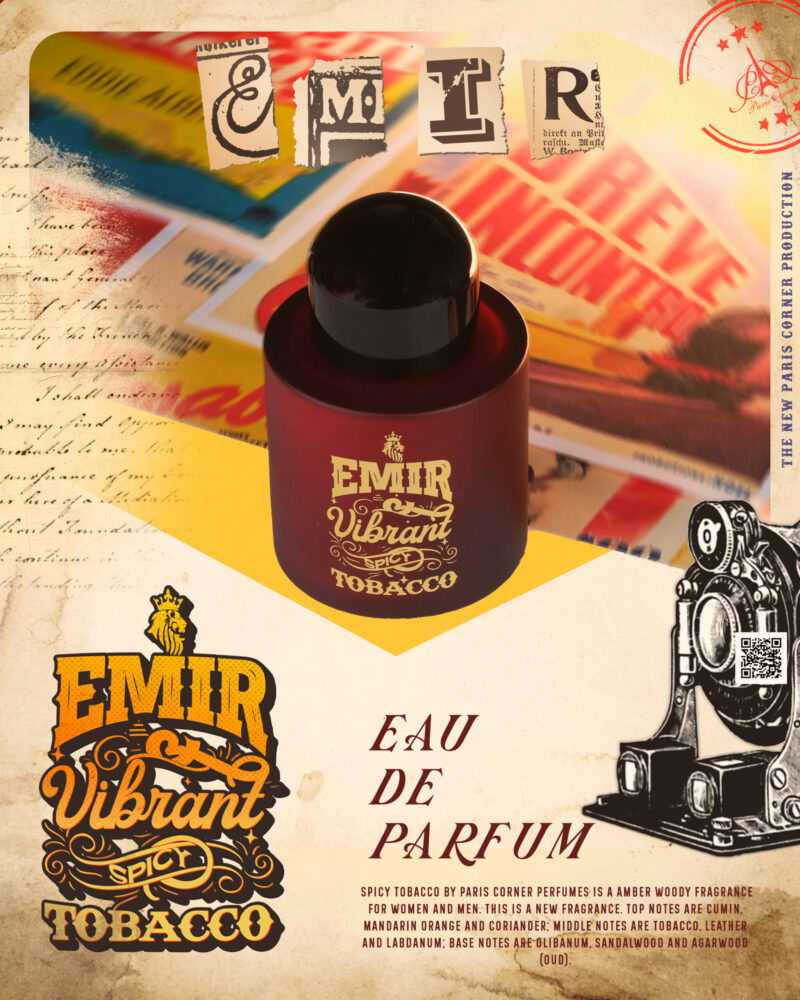 Paris Corner | Emir | Emir Vibrant | Spicy Tobacco 100ml for Men - Image 2